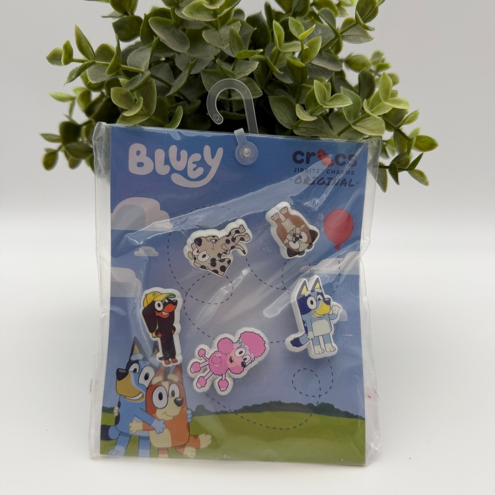 Crocs Jibbitz Bluey Charm 5-Pack Bluey Coco Snickers Muffin Rusty New